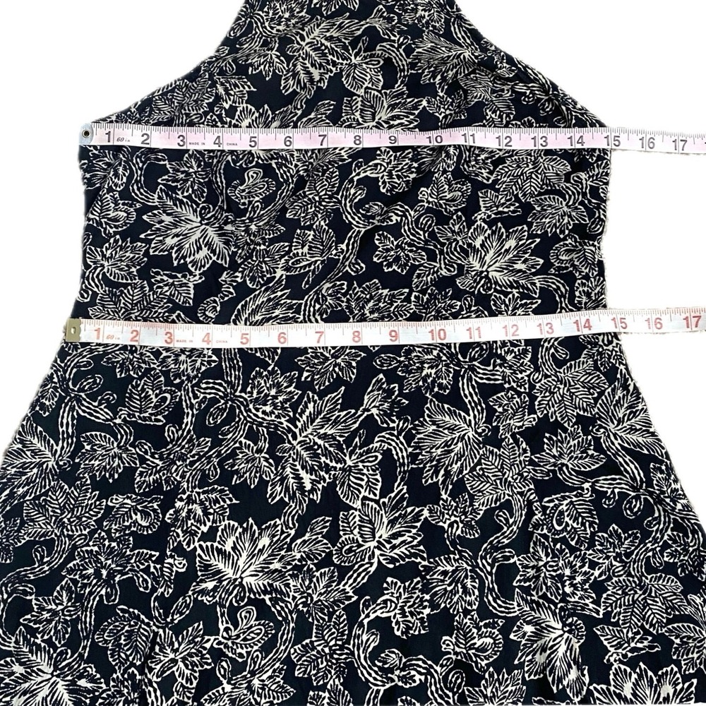 ABERCROMBIE & FITCH Y2K Floral Print High Neck Racerback Midi Dress SZ XS Boho - Picture 9 of 10